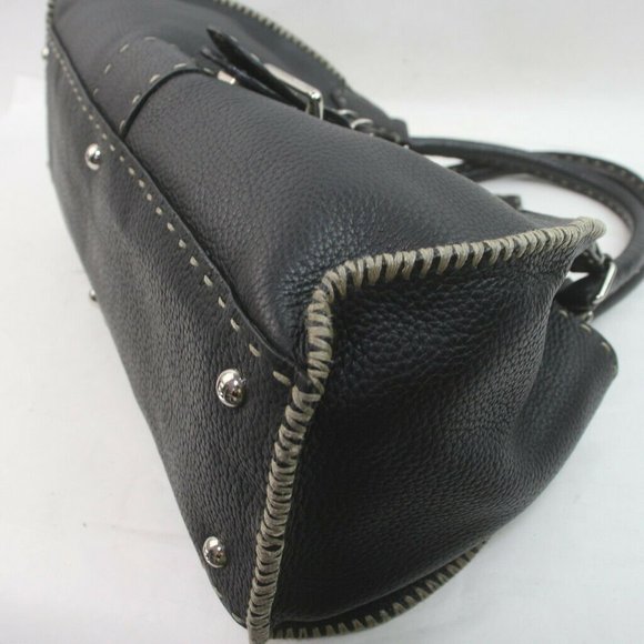 Auth Fendi Shoulder Bag Black Leather #19673F12 - Picture 5 of 9